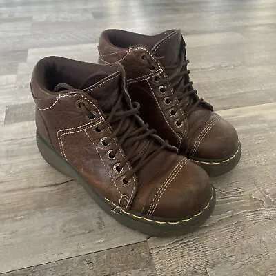 Vintage Doc Martens Yolanda Dark Brown Leather Chunky Boots Grunge Women's US6 • $115