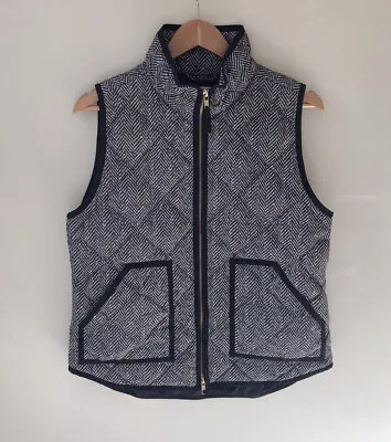 J.CREW Excursion Vest Herringbone Quilted Down Puffer Size M Grey • $29.45