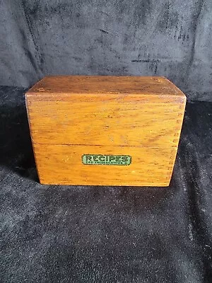 Antique /Vtg. ZIEG FREDERICKTOWN O  Oak Wood Dovetailed Index Recipe Card Box  • $23