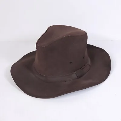 Minnetonka Brown Genuine Leather Hat - Size Small - See Measurements In Photos • $21.85