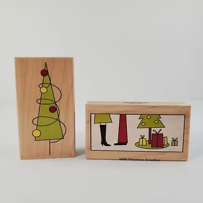 Memory Box Christmas Together Contempo Tree Wood Mounted Rubber Stamp E500 E515 • $5.25