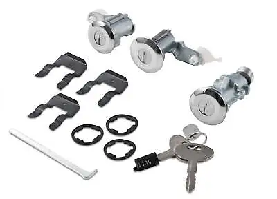 1987-1993 Mustang OEM Stainless Steel Door Trunk Hatch Glove Box Lock 4pc Set • $46.95