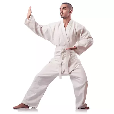 Karate Suit Gi Uniform White Belt Training Competition Cotton Lightweight Outfit • £19.99