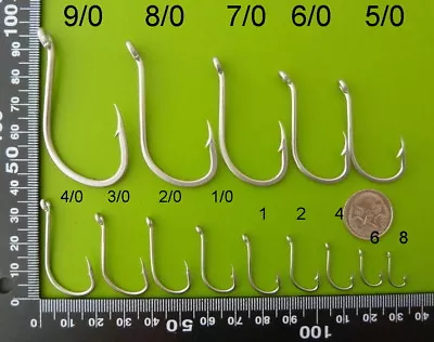 SELECT DFS STAINLESS Octopus Beak Suicide Fishing Hooks All Sizes #8 To 9/0 • $16.10