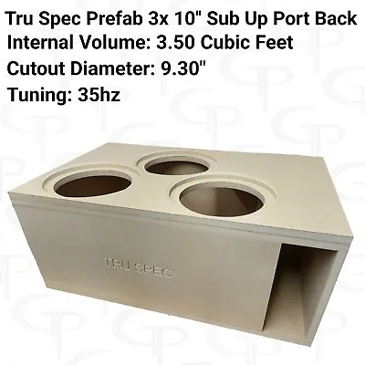 TRU SPEC Prefab 3 X 10  Sub Up Port Back Subwoofer Enclosure Sub Box Vented • $299.99