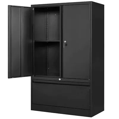 Metal Storage Cabinet With 2 Doors&DrawerVertical File Cabinet For Home Office • $219.99