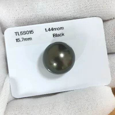 $449.10 • Buy Luster~Big 15.7*15.3mm Black Tahitian Saltwater Loose Pearl Undrilled,27.1Carat