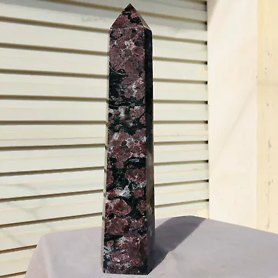 5.13lbNatural Fireworks Garnet Obelisk Quartz Crystal Wand Point Healing • $0.99