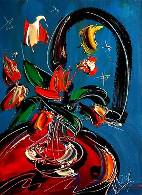 Oil Painting TULIPS  Abstract SIGNED BY KAZAV Original    IMPRESSIONIST • $47.50