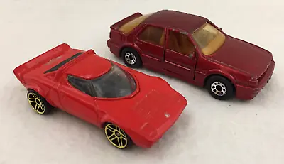 Die Cast Hot Wheels 2001 Red Lancia Stratos Matchbox 1987 Saab 9000 Turbo Lot 2 • $14.99