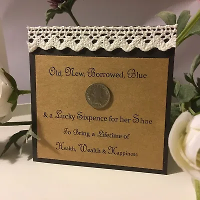 Wedding Lucky Sixpence For The Bride..Lovely Sentimental Gift On Wedding Day • £3.99