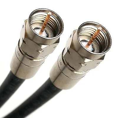 QUAD SHIELD 3Ghz COAXIAL CABLE CL2 UV RESISTANT INDOOR OUTDOOR NICKEL CONNECTORS • $22.60