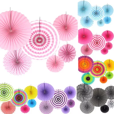 Time To Sparkle 6 / 12 Paper Fan Flowers Wedding Party Tissue Paper Table Decor • £4.69