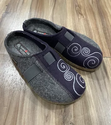 £38.44 • Buy Haflinger Womens Wool Gray Purple Pink Clogs Slippers Size 39