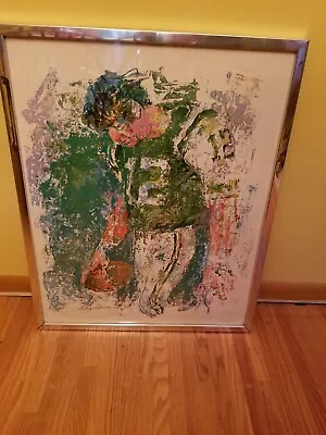 Leroy Neiman New York Jets Joe Namath 24  X 30  Framed Print Felice 1971 • $124.99