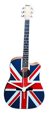 Union Jack Guitar Clock - Acoustic Electric Guitar Clock - Guitar Clocks - G16-C • £12.45