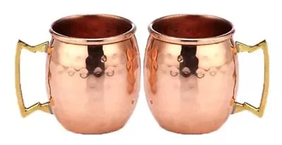 Set Of 2 Handcrafted Copper Moscow Mule Mini Mug Bar Cocktail/Wine Glasses/Sh... • $24.67