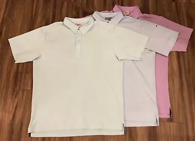 Lot Of 3 J. Lindeberg Men’s Golf Polos Purple Teal Light Blue XXL 3XL • $82.04