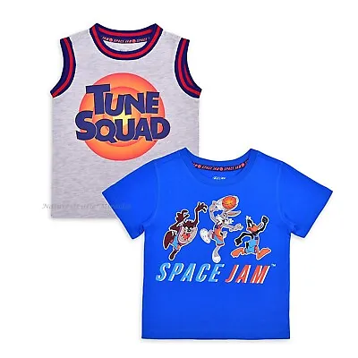 Space Jam T Shirt Boys Size 3T 4T 4 Toddler Costume Tank Top 2 Piece Set Lot NWT • $15.95