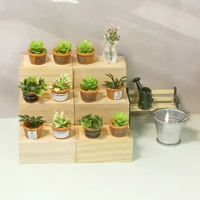 4PC Dollhouse Miniatures 1/12 Scale  Green Potted Fairy Garden Toys Accessories • $5.99