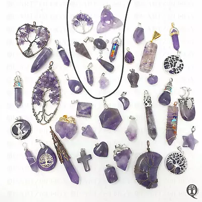 £4.99 • Buy Amethyst Stone Chakra Necklace Quartz Reiki Crystal Healing Point Cut Pendant UK