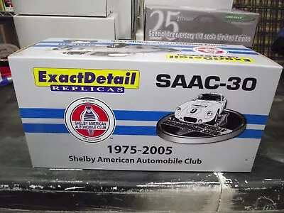 Exact Detail 1/18 SAAC 30 1967 Ford Mustang Shelby GT350 Silver W/ Blue Strp NIB • $49.94