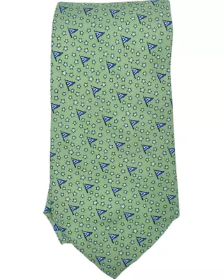 Nantucket Yacht Club Men's Necktie Green 100% Silk Nautical Boat Ship • $295