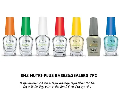 SNS Healthy Natural Nails Polish Nutri-Plus Bases & Sealers - 0.5 Oz ( 7pc Set ) • $54.07