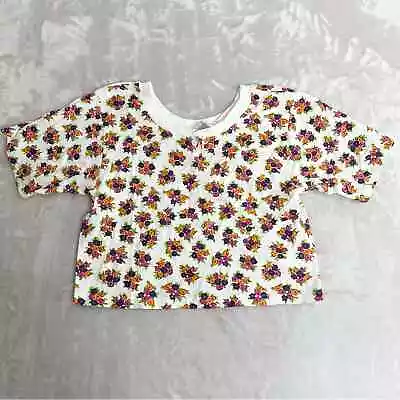 Vintage Cottagecore Shirt Womens Large Crop Floral Y2K 90s Deadstock Top NWT • $29.98