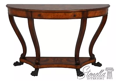 L62860EC: THEODORE ALEXANDER Highly Inlaid Console Table W. Paw Feet • $2395