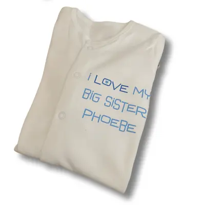 PERSONALISED Baby Boys & Girls I LOVE MY BIG BROTHER/SISTER Babygrow/sleepsuit • £10.99