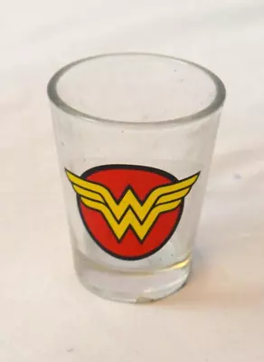 Licensed D.C. Comics WONDER WOMAN Sq. Glass 1.5 Oz W/ Red & Yellow Logo - NEW • $8.04