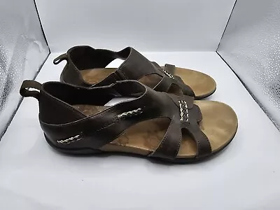 Merrell Sandals Womens 8 Flaxen Strappy Brown Leather Casual Open Toe J89352 • $23.20