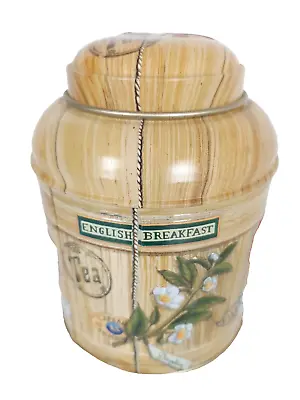 Vintage Tea Tin Storage Canister English Breakfast Ceylon 4.5 X 3.5 • $11.99
