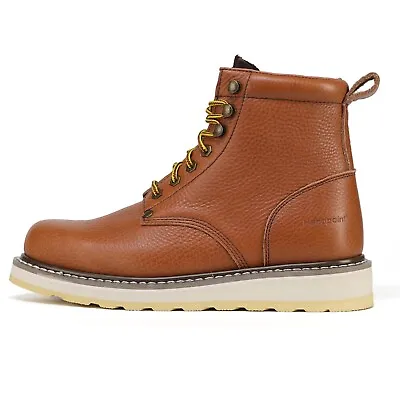 Men's Stylish Classic 6  Soft Toe Work Boots - Brown 84984 • $79.99