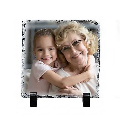 Personalised Any Text/Image Rock Slate Photo Frame Birthday Mother's Day Gift • £10.99