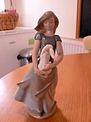 A Stunning Lladro / Nao 0762  Countrygirl  With Rabbit  Figure. • £24.99