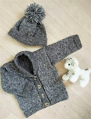 Easy Prem Baby Boys Jacket Cardigan & Hat KNITTING PATTERN DK 12 - 20  Beginners • £4