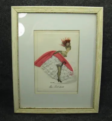 Janicotte Paris French Cancan Mixed Media Art Framed Vintage Lady Woman • $39.95