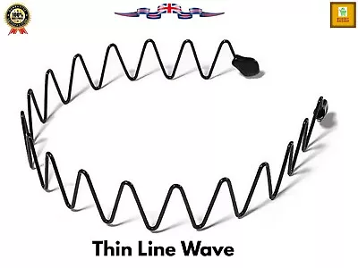 £3.25 • Buy Black Metal Sports Hairband Headband Wave Alice Style Hair Band Unisex Men Women