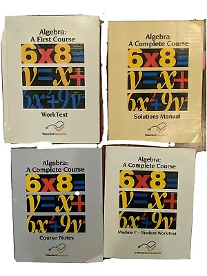 Algebra Videotext Home School Set WorkText Course Solutions Manual Video Text • $38.88