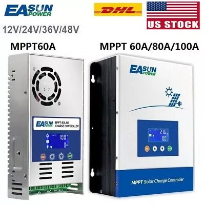 Easun 60A 80A 100A MPPT Solar Panel Regulator Charge Controller 12/24/36/48V US • $139.99