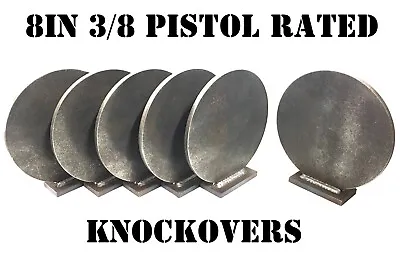 Steel Shooting Targets - 8in Knock-overs - NRA Metal Knock-down Pistol Plates • $109.99