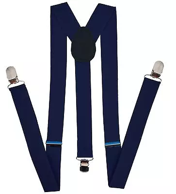 Adjustable Elastic Y Back Style Suspender With Strong Metal Clips Navy (1 PK) • $14.05
