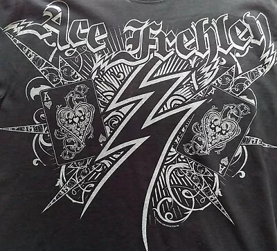 Kiss Band ACE FREHLEY Long Sleeve Concert Shirt Lightning Bolt 2009 Tour UNWORN • £153.24