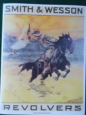 Smith & Wesson Revolvers Advertising Poster Dan Smith Artist. • $7.50