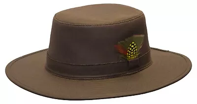 £10 • Buy Walker & Hawkes Feather Aussie Outback Hat 100% Cotton - Brown -L 59CM (used)