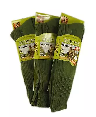 3 Pairs Of Mens Army Socks Thermal Long Military Socks Heat Tog Size 6-11 • £7.95