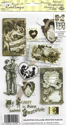 E-Z Rub-On Transfers Valentine Collage - Craft Cardmaking Scrapbooking  ROY578 • £2.25