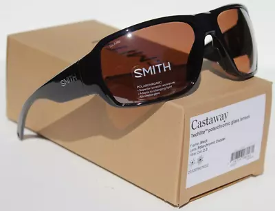 SMITH OPTICS Castaway Sunglasses Black/Polarchromic Copper Glass NEW $279 • $124.95
